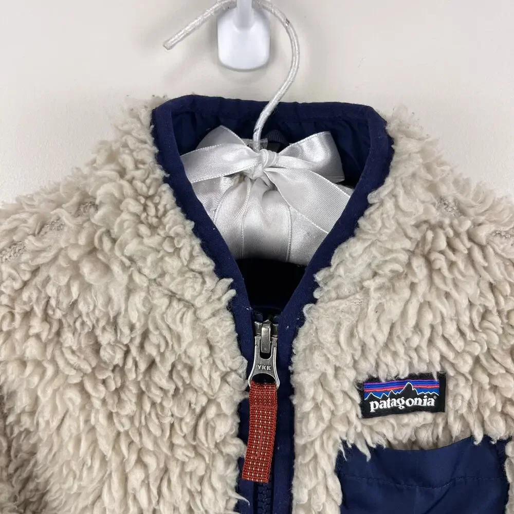 Patagonia Baby Retro-X Fleece Jacket Natural w/ Navy 2T